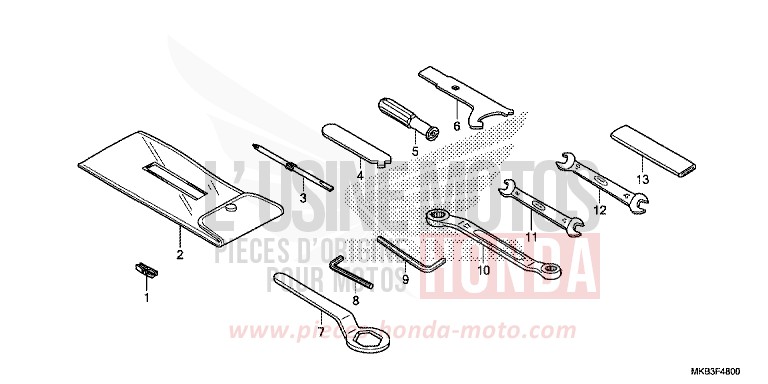 WERKZEUGE von CBR1000RR SP SP1 SP2 VIBRANT ORANGE (YR250X) von 2015